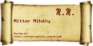 Mitter Mihály névjegykártya